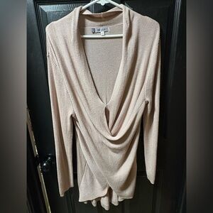 Jennifer Lopez V-Neck Sweater in Rose Gold
